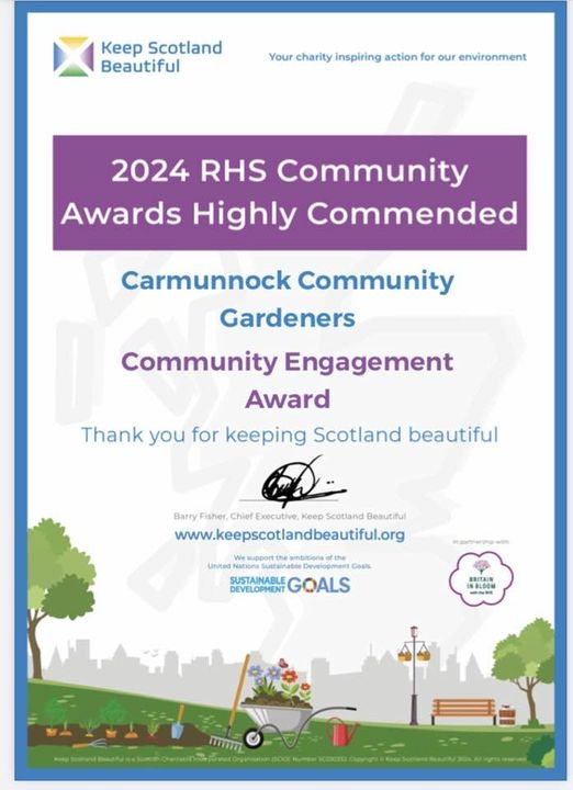 Carmunnock Community Gardeners RHS Award