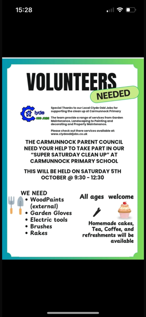 Carmunnock Primary Super Saturday Clean Up