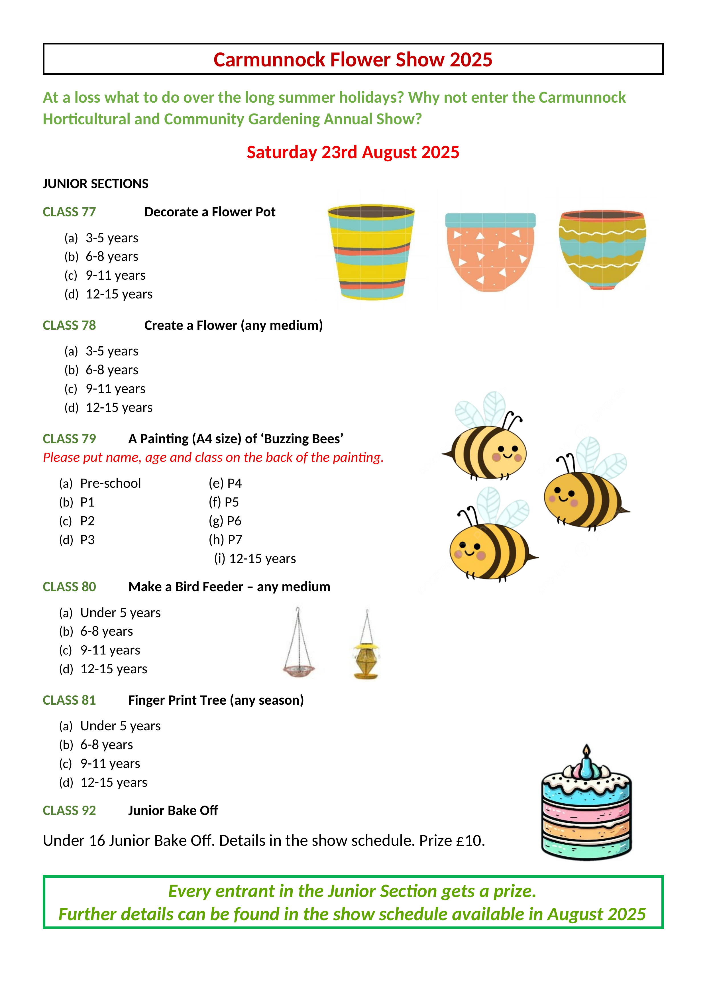 Carmunnock Flower Show 2025  -  Junior Section
