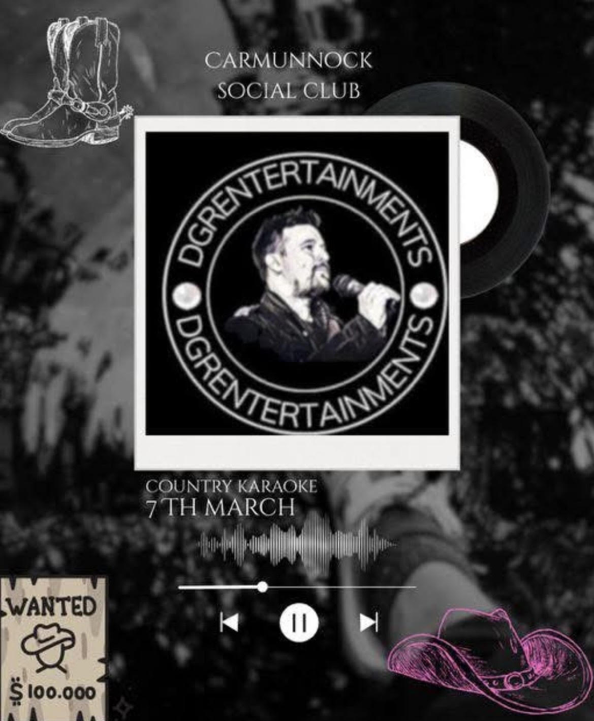 Country Karaoke Event Poster