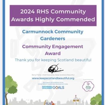 Carmunnock Community Gardeners RHS Award