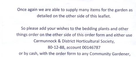 Carmunnock Plant Sale Order Form